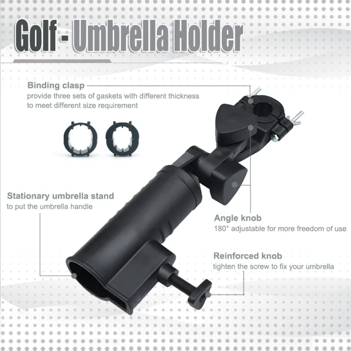 Outdoor%20Durable%20Golf%20Umbrella%20Holder%20180%20Degree%20Adjustable%20Used%20for%20Bike%20Buggy%20Cart%20Baby%20Pram%20Wheelchair%20Golf%20Accessories%20-%20Image%202