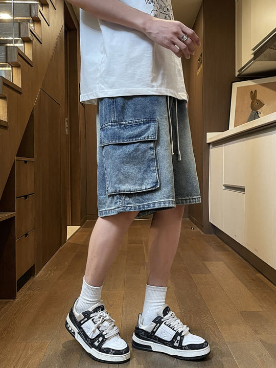 Summer%20Men's%20Cargo%20Denim%20Shorts%20Baggy%20Straight%20Fashion%20Casual%20Wide%20Leg%20Short%20Pants%20Big%20Pocket%20Beach%20Vacation%20Short%20Jeans%20Male%20-%20Image%203