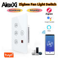 zigbee Smart Wifi Fan Light Switch EU/AU Ceiling Fan Lamp Switch Smart Life APP Works With Alexa  Home lightify. 