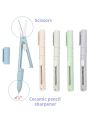 1pc Mini Portable Scissors Paper Cutter Knife 2 In 1 Multifunctional Pocket Pen Shape Scrapbooking Carving Cutting Art Tools. 
