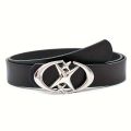 Stylish Oval Cross Metal Buckle Belt - Durable, Simple, and Universally Compatible - Unisex Gift Idea for Men and Women. 