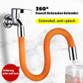 Universal Interface Kitchen Faucet Extender Hose 360° Rotating Bending Water Saving Tap Filter Extension Splashproof Tube Pipe. 