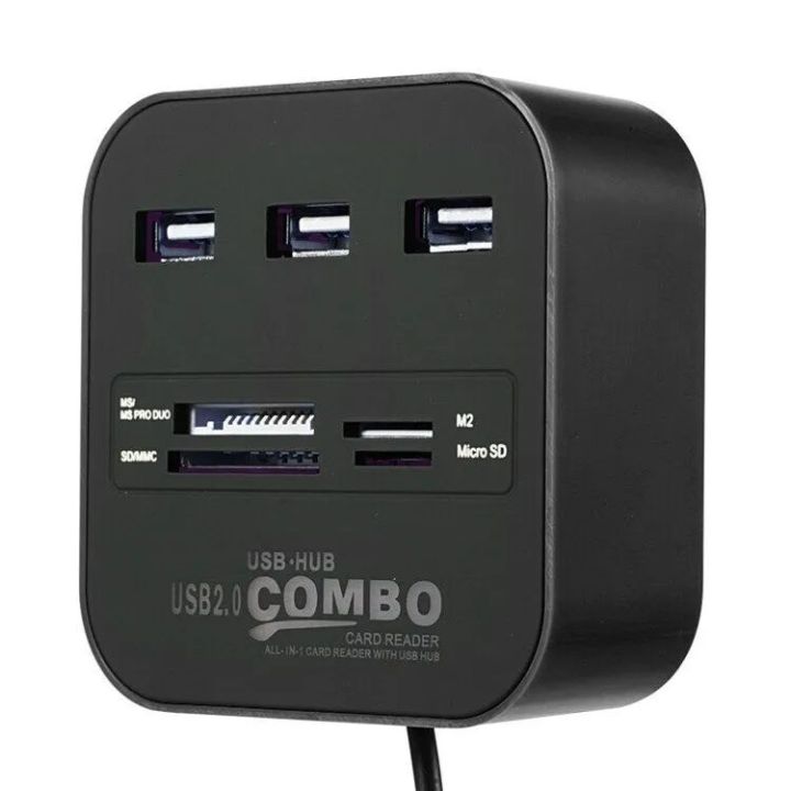 All In One Combo Card Reader With USB Hub