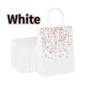 12PCS Black Brown White Bronzing Kraft Paper Bags Handheld Bronzing Paper Bags Birthday Party Wedding Shopping.