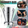 Stainless Steel Measuring Cup with Mixing Spoon Cocktail Jigger Measuring 2.5 Oz /5 Tbsp /75 Ml Liquor Shot Set Bar Accessories.