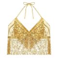 Belly Dance Sequin Fringe Top Nighub Performance Halter Bra Dance Wear. 