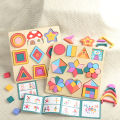 New Baby Montessori Geometric Shape Cognition Game Children Learning Toys Kids Creative 3D Puzzles Board Wooden Educational Toy. 