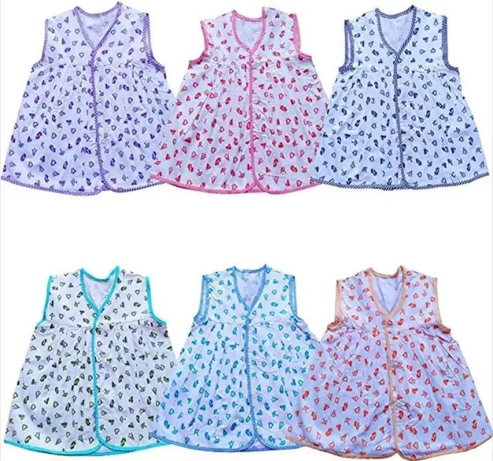 Set of 6 Numbers of Sleeveless Newborn Baby dress