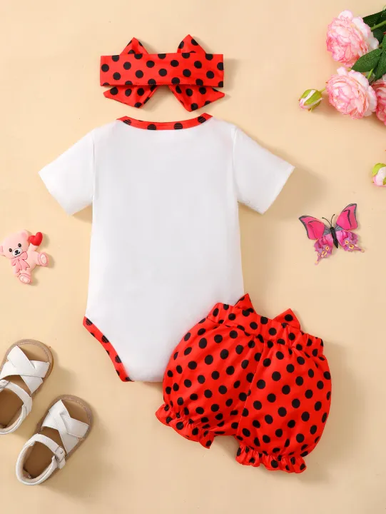 0-24Months%20Infant%20Girl%20Cute%20Summer%20Outfits%20Short%20Sleeved%20Ladybug%20Romper+Polka%20Dot%20Shorts+Headband%203PCS%20Cute%20Toddler%20Clothing%20Set%20-%20Image%205