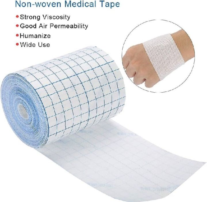 Safty Non Woven Dressing Fix Roll 10cm × 100cm | Breathable medical tap | non-woven adhesive dressing Medical Fixation Bandage