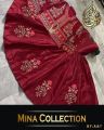 mina collection emboridy bunch maxi with separate koti 2 pcs heavy emboridery sizeeasurment chest size 20  koti length 20 maxi length 52 stuff raw silk  colours all available open picture attached all work dress price only 2900. 