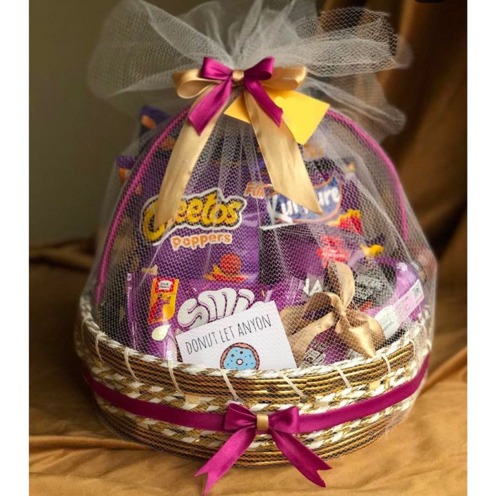 Purple Themed Complete Gift Snack Basket Perfect gift for your loved ones