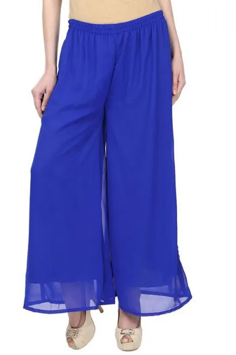 Pure%20Georgette%20With%20Lining%20Crape%20Flare%20Plazo%20Pant%20For%20Women%20-%20Image%204