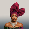 Exaggerated Big Bow Turban Cap African Women's Auto Gele Headtie Nigeria Wedding Geles Female Head Wraps Headpiece.
