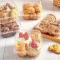 50PCS Transparent Plastic Cake Box Dessert Bread Fruit Salad Birthday Wedding Party Restaurant Household Disposable Food Box.