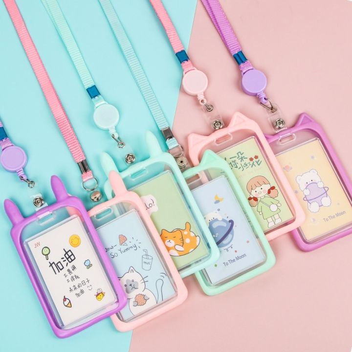 Cat%20Ear%20Card%20Holder+Retractable%20Reel%20Lanyard%EF%BC%8CWork%20ID%20Card%20Holder%20Campus%20Card%20Neck%20Lanyard%20Badge%20Holder%20Protective%20Cover%20-%20Image%203