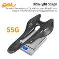 gelu Bicycle Carbon Fiber Saddle Ultralight 55g Hollow Breathable Ergonomics Mtb Road Bicycle Full Carbon Fiber Cushion. 