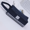 Double layer Oxford cloth pencil case portable zipper pencil case.