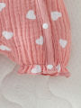 Baby Girls 4pcs Summer O-Round  Cotton Soft Printing Heart Streetwear Cute Bodysuit. 