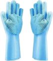 2 pieces dishwash silicon gloves (right hand and left hand) - Bartan dhone wala gloves - Reusable Silicone Magic Pair with Scrubber for Kitchen, Bathroom, Car, Pet and Multipurpose Cleaning and Washing - Magic Reusable Silicone Gloves with Wash Scrubber,. 