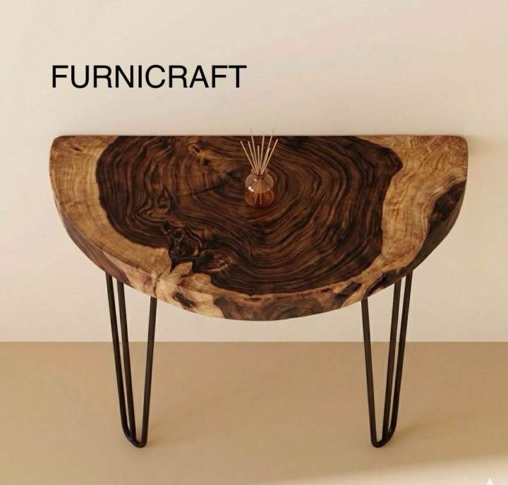 Moon Shape Coffee Table & Console Table Set – Solid Sheesham Wood ...