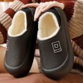 Waterproof Cotton Slippers for Women Men Winter Outdoor Indoor Non slip Home Plush Shoes Thick Bottom Cute Bear Shoes Couple.
