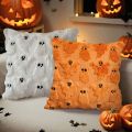 ‌Halloween Ghost Plush Pillowcase Square Cushion Cover Spooky Decor Soft Fleece Insert Cozy Home Decor Holiday Gift. 