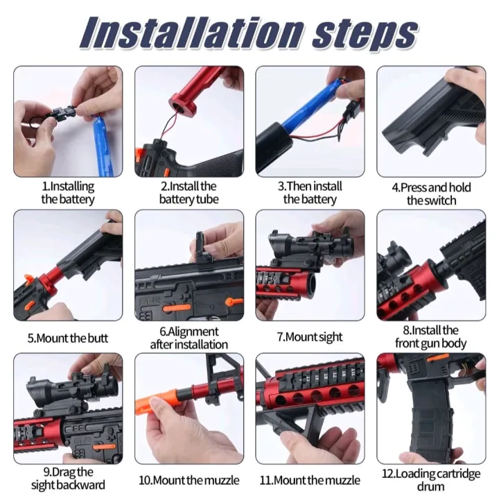 M4A1%20Gel%20Blaster%20Automatic%20Toy%20Gun%20With%20Scope%20And%20Silencer%20%20With%2010000%20Ammo%20(1%20Packet)%20-%20Image%202