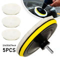 5Pcs 3/4/5/6/7 Inch Car Polish Pad Circle Soft Wool Waxing Buffing Pad Tool Kit  Auto Polishing Detailing Cleaning Goods. 