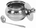 Stainless Steel Ghee pot with lid and spoon. 