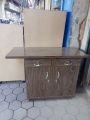 iron stand  | wood table. 