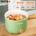 BALASHOV Electric Pot with Steamer Rack: 1.6L Non-Stick Sauté Pan, Portable Mini Rapid Cooker with Power Adjustment, Suitable for Pasta, Steak, Noodles, and College Dorm Rooms - EU Plug, 220-240V. 