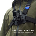 TELESIN Chest Strap Mount Waistcoat Belt Mount for GoPro Hero 13 12 11 10 9 8 7 6 5 Insta360 DJI Action Camera Accessories. 