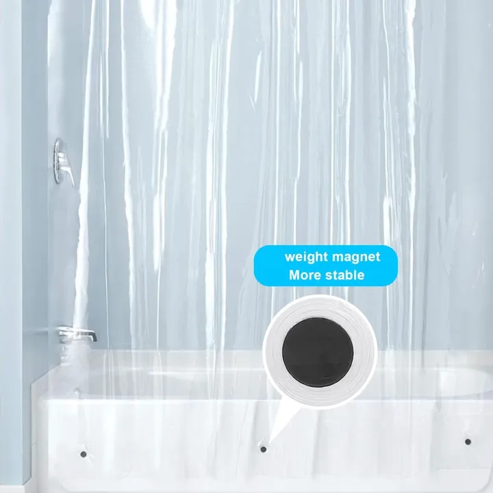 1pc%20Clear%20Shower%20Curtain%20Liner%20with%20Bottom%20Magnets%20&%20Metal%20Grommets-Plastic%20Lightweight%20Bathroom%20Curtain%20Bath%20Curtain%20Decor%20-%20Image%205