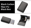 Minimalist RFID Blocking Men's Card Holder Wallet, Lead Alloy, Non-Braided PU Leather, Black. 