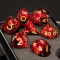 Handmade D&D Dice, Sharp Edged Resin Dice Set DND, 7pcs Polyhedral Dungeon and Dragon Dice for Role Playing D20 D12 D10 D8 D6 D4. 