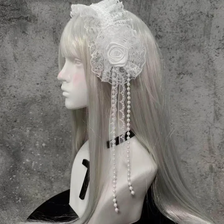 Gothic%20Lolita%20Lace%20Headband%20with%20Rose%20Flower%20Pearl%20Tassel%20Black%20White%20Frilled%20Headdress%20for%20Women%20Cosplay%20Party%20Hair%20Accessories%20-%20Image%205