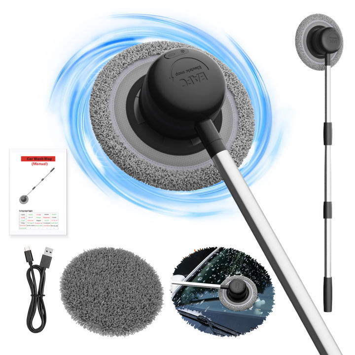 2025 Electric Car Washer Mop Foam Wash Brush For Roof Window Cleaning Maintenance Three-Section Telescopic Mop Car Accessories
