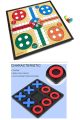 2 In 1 Magnetic Ludo x Tic Tac Toe Board Game - Ludo Board Game-Tic Cross Board Game- Big Size Magnetic Ludo- Board Games For Kids. 
