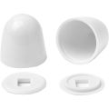 2pcs Premium Round Universal Toilet Bolt Caps - Easy Push-On Installation with Extra Washers, 1.44 Inch Height, Durable Plastic.