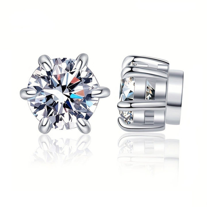 2pcs Zircon earrings Magnetic Simple Shining earrings No need to pierce the ear Valentine's Day Mother's Day