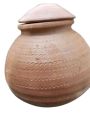Clay Matka in original caly material with cover. 
