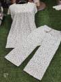 Long Tshirt with Palazzo Set for Women Multicolor Random Design Cotton.