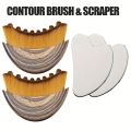 1/4 Pieces Contour Brush Scraping Board Set Women's Lymphatic Contour Facial Brush Stainless Steel Scraping Board. 