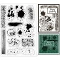1pc Wall Tile Stain Background Clear Stamps Splatter and Brush Strokes Silicone Clear Stamp Seals for Cards Making DIY. 