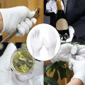 Disposable White Cotton Gloves Lightweight Breathable Etiquette Gloves for Waiter Driver Jewelry Work. 