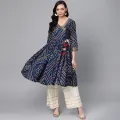 Womens Original AC Cotton Fabric Skin Print Readymade Kurta with Palazzo Set Stylish Wear. 