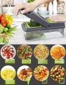 All-in-1 Vegetable Chopper, Pro Onion Food, Manual Salad Cutter, with Container, Veggie Nicer Dicer and Mandoline Slicer for Home Kitchen gadgets, Hand Grater. 