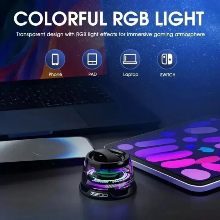 BT 5.3 Mini Portable Bluetooth Speaker G200 RGB Color Light Magnetic ...
