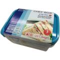 Superlock chef box food container 6073 1,050ml antibacterial BPA-free blue (3 packs). 